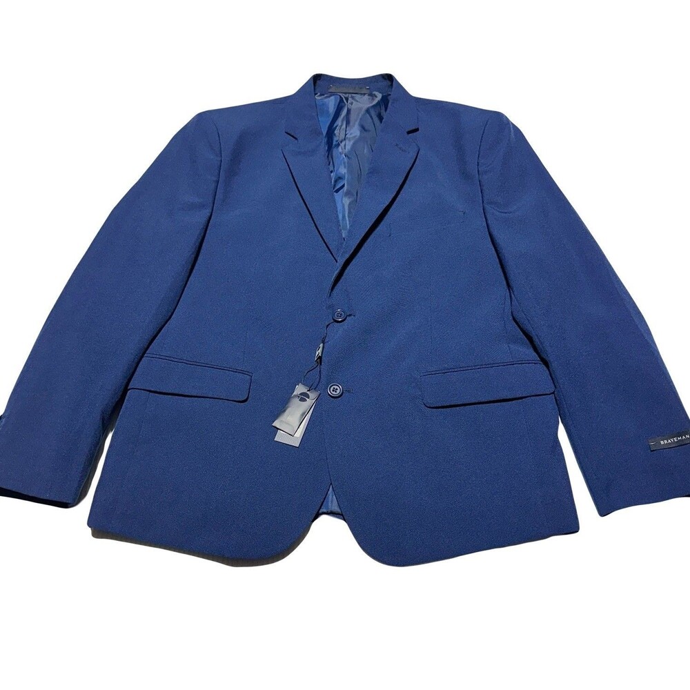 Braveman Men’s Size 40 S Blue Blazer Jacket Classic Fit Double Vent NWT